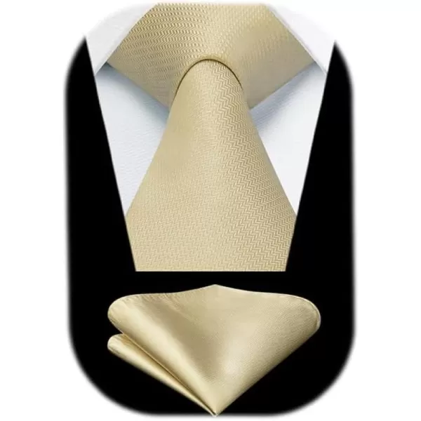 HISDERN Ties for Men Solid Houndstooth Neckties Handkerchief Formal Business Tie &amp; Pocket Square Set Wedding Party