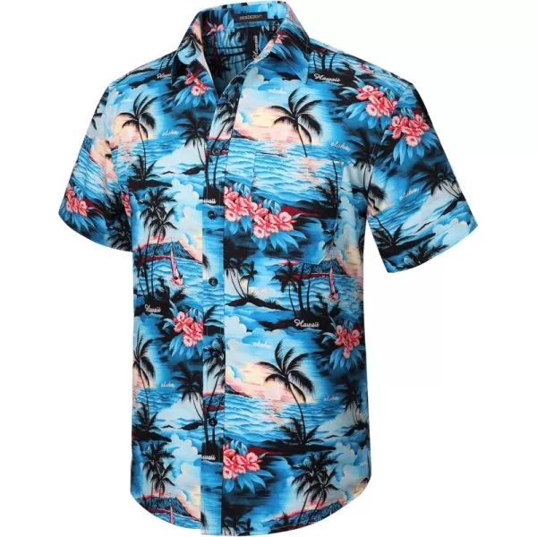 Hawaiian Shirt for Men Short Sleeve Button Down Shirt Men Casual Summer Tropical Beach Aloha Shirts for Men Hawaii Party)