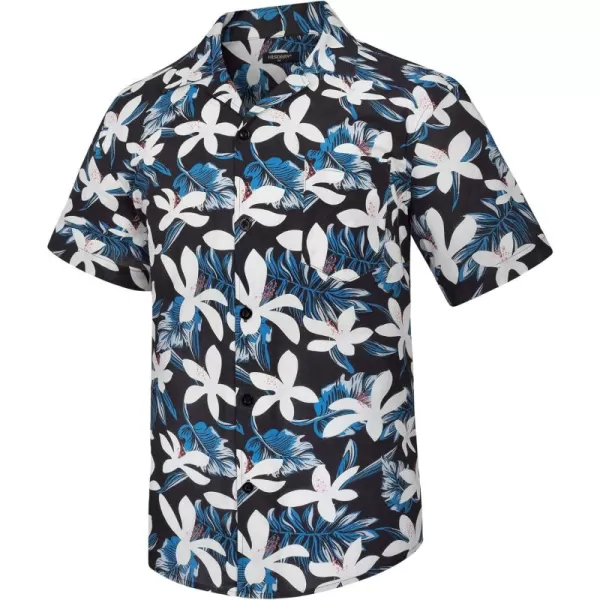 Mens Hawaiian Shirts Short Sleeve Button Down Tropical Beach Shirt 100% Cotton Summer Casual Vacation Floral Aloha Shirt