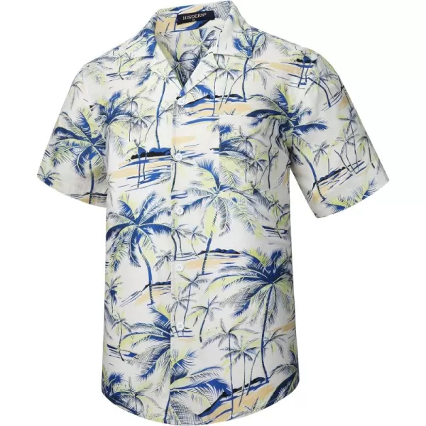 Mens Hawaiian Shirts Short Sleeve Button Down Tropical Beach Shirt 100% Cotton Summer Casual Vacation Floral Aloha Shirt
