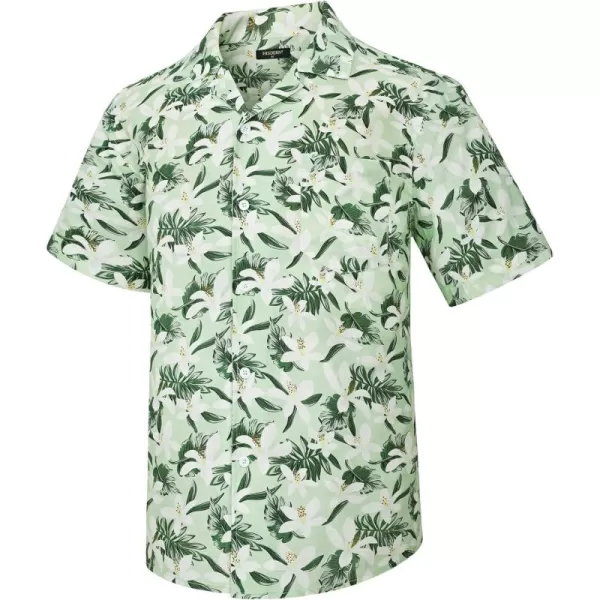Mens Hawaiian Shirts Short Sleeve Button Down Tropical Beach Shirt 100% Cotton Summer Casual Vacation Floral Aloha Shirt