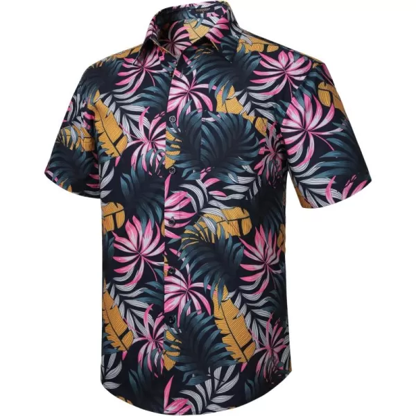 Men's Hawaiian Shirts Short Sleeve Floral Tropical Aloha Shirt Casual Summer Button Down Holiday Beach Shirt with Pocket