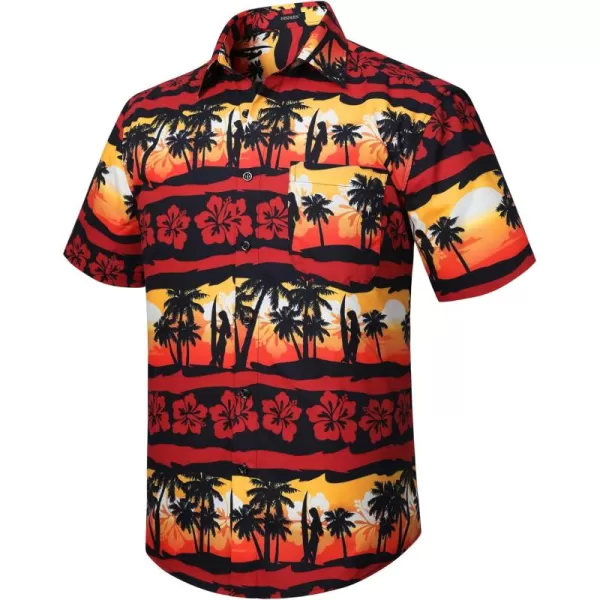 Men's Hawaiian Shirts Short Sleeve Floral Tropical Aloha Shirt Casual Summer Button Down Holiday Beach Shirt with Pocket