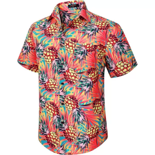 Men's Hawaiian Shirts Short Sleeve Floral Tropical Aloha Shirt Casual Summer Button Down Holiday Beach Shirt with Pocket