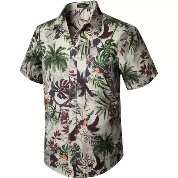 Men's Hawaiian Shirts Short Sleeve Floral Tropical Aloha Shirt Casual Summer Button Down Holiday Beach Shirt with Pocket