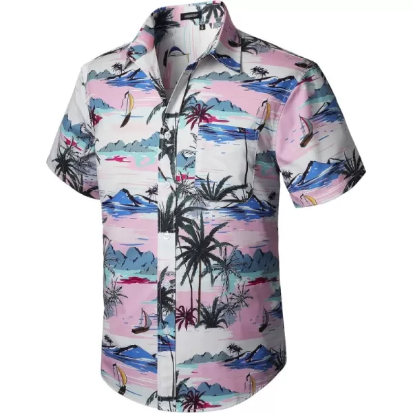 Men's Hawaiian Shirts Short Sleeve Floral Tropical Aloha Shirt Casual Summer Button Down Holiday Beach Shirt with Pocket
