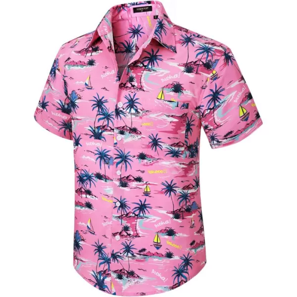 Men's Hawaiian Shirts Short Sleeve Floral Tropical Aloha Shirt Casual Summer Button Down Holiday Beach Shirt with Pocket