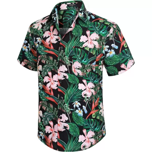 Men's Hawaiian Shirts Short Sleeve Floral Tropical Aloha Shirt Casual Summer Button Down Holiday Beach Shirt with Pocket