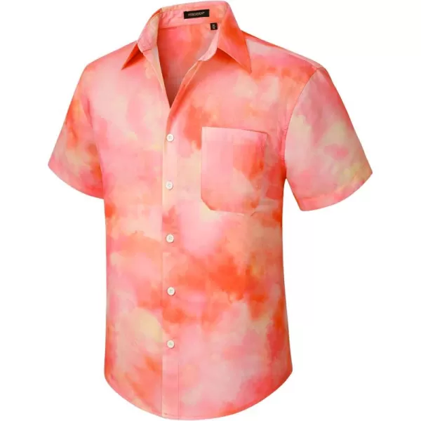 Men's Hawaiian Shirts Short Sleeve Floral Tropical Aloha Shirt Casual Summer Button Down Holiday Beach Shirt with Pocket