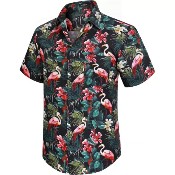 Men's Hawaiian Shirts Short Sleeve Floral Tropical Aloha Shirt Casual Summer Button Down Holiday Beach Shirt with Pocket