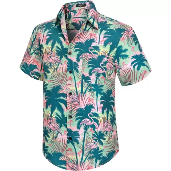 Men's Hawaiian Shirts Short Sleeve Floral Tropical Aloha Shirt Casual Summer Button Down Holiday Beach Shirt with Pocket
