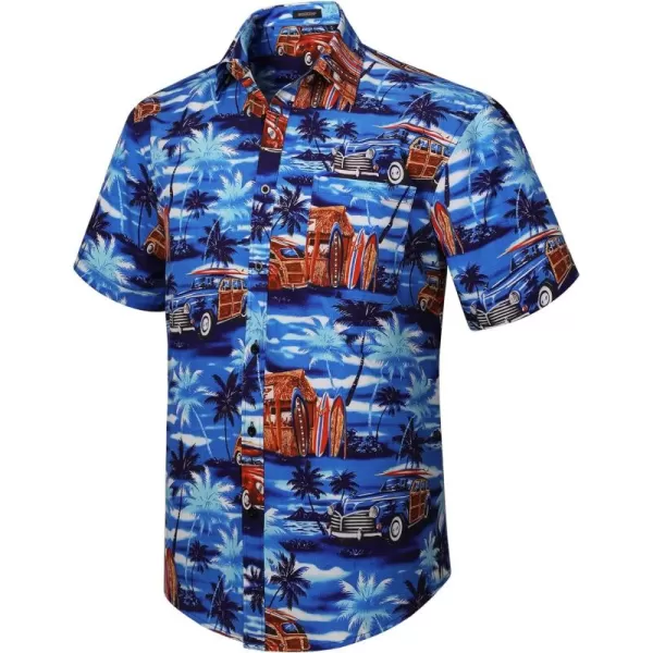 Men's Hawaiian Shirts Short Sleeve Floral Tropical Aloha Shirt Casual Summer Button Down Holiday Beach Shirt with Pocket