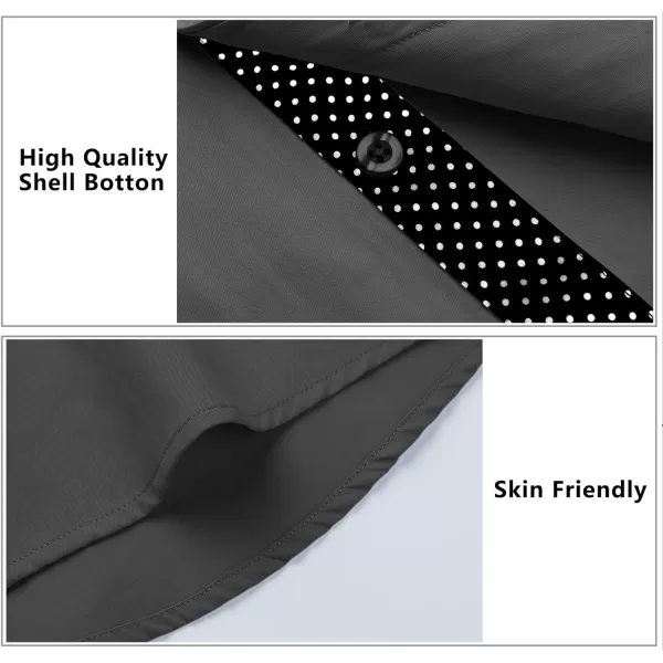 HISDERN Mens Dress Shirts Long Sleeve Button Down Casual Shirts for Men Inner Contrast Formal Business Tuxedo Wedding Shirt)