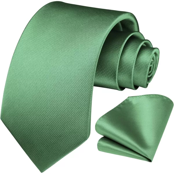 HISDERN Mens Ties Handkerchief Solid Color Ties for Men Necktie with Pocket Square Set for Classic Wedding