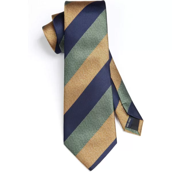 HISDERN Mens Ties Striped Ties for Men Formal Tie and Pocket Square Set Necktie for Wedding Business Graduation
