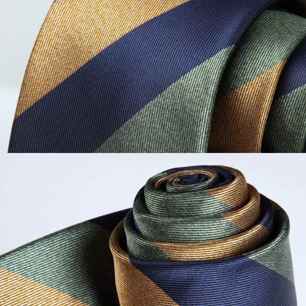 HISDERN Mens Ties Striped Ties for Men Formal Tie and Pocket Square Set Necktie for Wedding Business Graduation