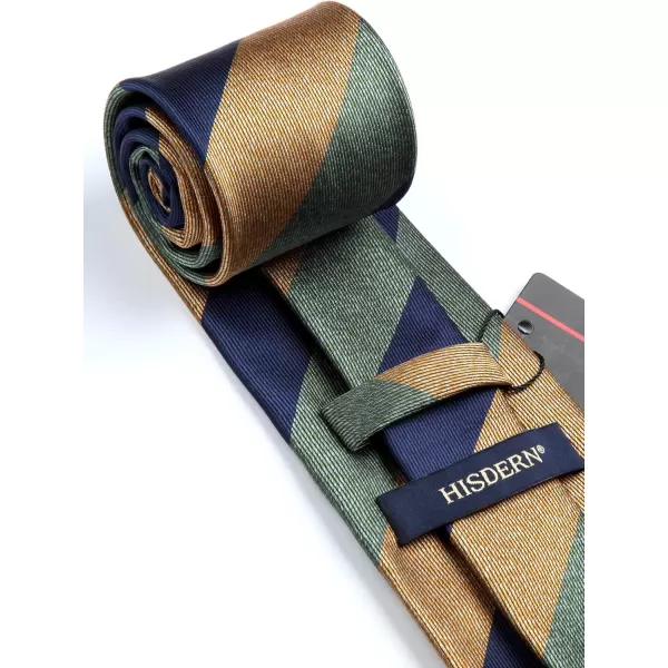 HISDERN Mens Ties Striped Ties for Men Formal Tie and Pocket Square Set Necktie for Wedding Business Graduation