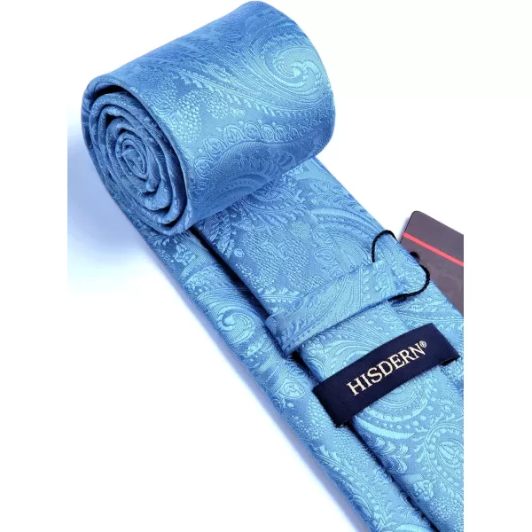 HISDERN Paisley Ties for Men Solid Tie Handkerchief Floral Men's Necktie &amp; Pocket Square Set Wedding Classic Mens Ties