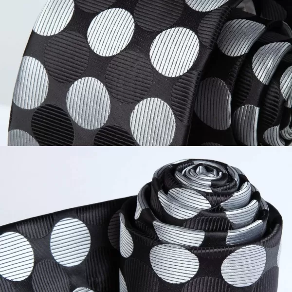 HISDERN Polka Dot Ties for Men Handkerchief Woven Classic Silk Mens Ties and Pocket Square Set Wedding Business