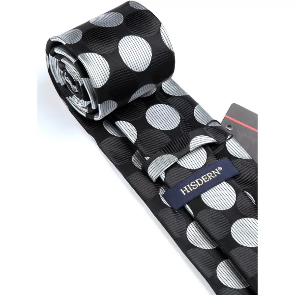HISDERN Polka Dot Ties for Men Handkerchief Woven Classic Silk Mens Ties and Pocket Square Set Wedding Business