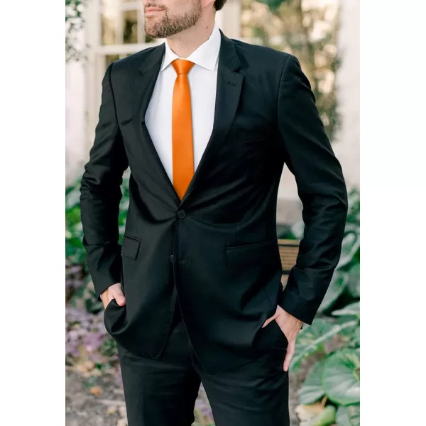 HISDERN Ties for Men 2.17'' Skinny Solid Color Necktie Formal Busines Woven Satin Thin Silk Silm Mens Tie Wedding Party