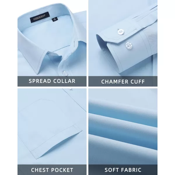 Men's Solid Long Sleeve Dress Shirt with Matching Tie and Handkerchief Set Classic Button Down Formal Business Shirts