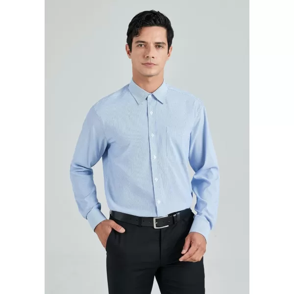 HISDERN Mens Casual Dress Shirts Plaid Button Down Shirt Long Sleeve Formal Business Gingham Shirt for Men