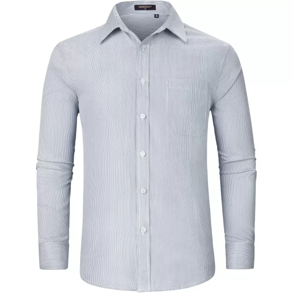 HISDERN Mens Casual Dress Shirts Plaid Button Down Shirt Long Sleeve Formal Business Gingham Shirt for Men