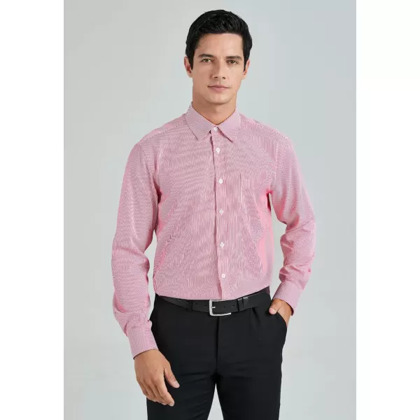 HISDERN Mens Casual Dress Shirts Plaid Button Down Shirt Long Sleeve Formal Business Gingham Shirt for Men