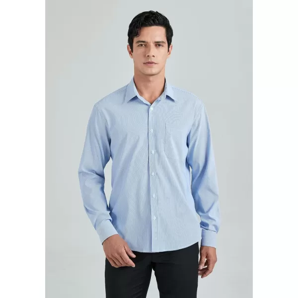 HISDERN Mens Casual Dress Shirts Plaid Button Down Shirt Long Sleeve Formal Business Gingham Shirt for Men