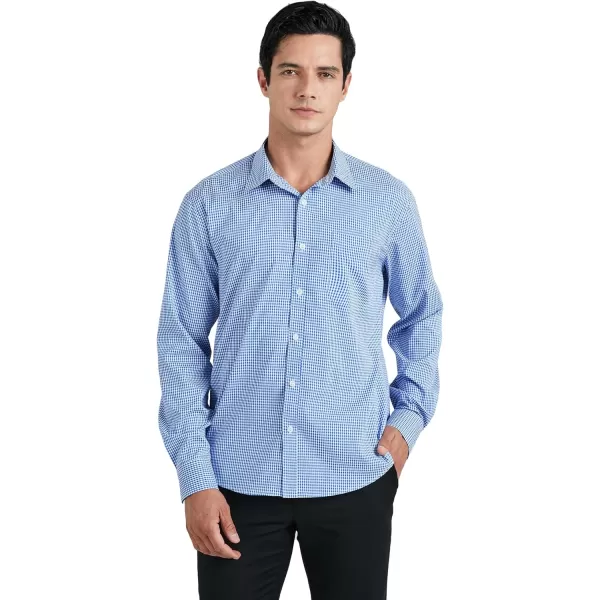 HISDERN Mens Casual Dress Shirts Plaid Button Down Shirt Long Sleeve Formal Business Gingham Shirt for Men