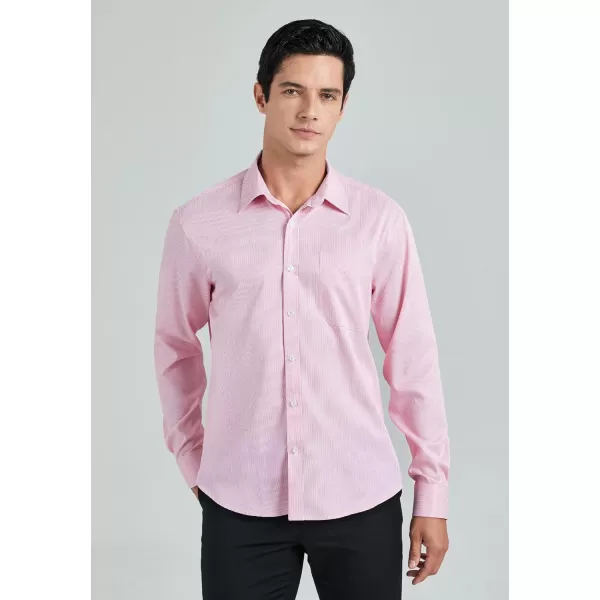 HISDERN Mens Casual Dress Shirts Plaid Button Down Shirt Long Sleeve Formal Business Gingham Shirt for Men