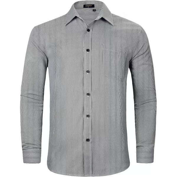 HISDERN Mens Casual Dress Shirts Plaid Button Down Shirt Long Sleeve Formal Business Gingham Shirt for Men