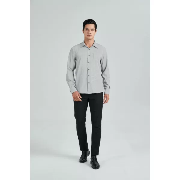 HISDERN Mens Casual Dress Shirts Plaid Button Down Shirt Long Sleeve Formal Business Gingham Shirt for Men