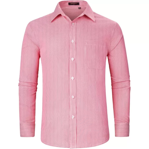HISDERN Mens Casual Dress Shirts Plaid Button Down Shirt Long Sleeve Formal Business Gingham Shirt for Men