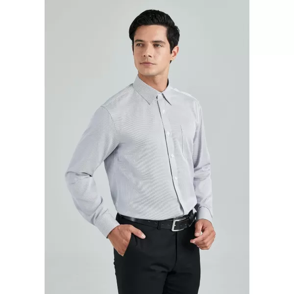 HISDERN Mens Casual Dress Shirts Plaid Button Down Shirt Long Sleeve Formal Business Gingham Shirt for Men