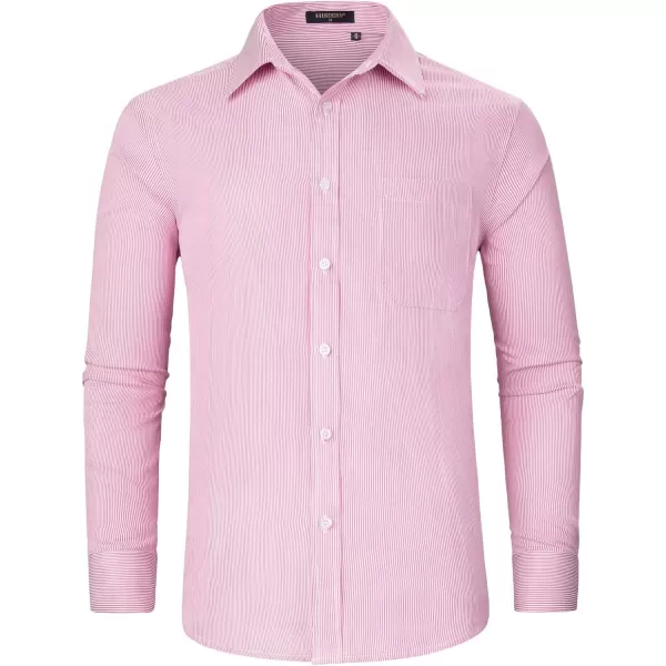 HISDERN Mens Casual Dress Shirts Plaid Button Down Shirt Long Sleeve Formal Business Gingham Shirt for Men
