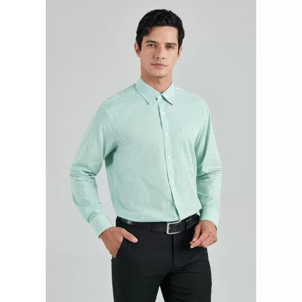 HISDERN Mens Casual Dress Shirts Plaid Button Down Shirt Long Sleeve Formal Business Gingham Shirt for Men