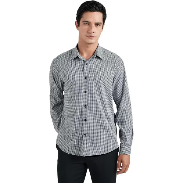 HISDERN Mens Casual Dress Shirts Plaid Button Down Shirt Long Sleeve Formal Business Gingham Shirt for Men