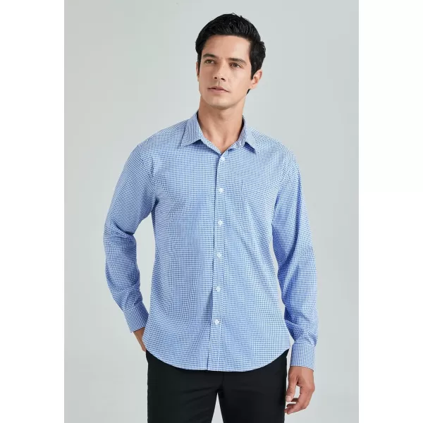 HISDERN Mens Casual Dress Shirts Plaid Button Down Shirt Long Sleeve Formal Business Gingham Shirt for Men