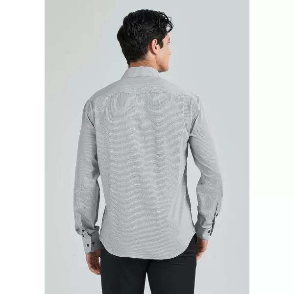 HISDERN Mens Casual Dress Shirts Plaid Button Down Shirt Long Sleeve Formal Business Gingham Shirt for Men