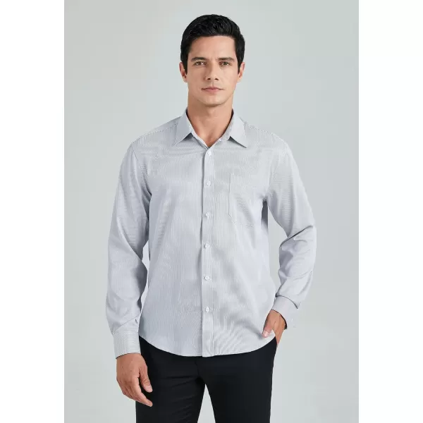 HISDERN Mens Casual Dress Shirts Plaid Button Down Shirt Long Sleeve Formal Business Gingham Shirt for Men