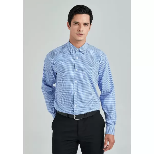 HISDERN Mens Casual Dress Shirts Plaid Button Down Shirt Long Sleeve Formal Business Gingham Shirt for Men