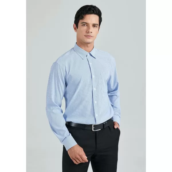 HISDERN Mens Casual Dress Shirts Plaid Button Down Shirt Long Sleeve Formal Business Gingham Shirt for Men