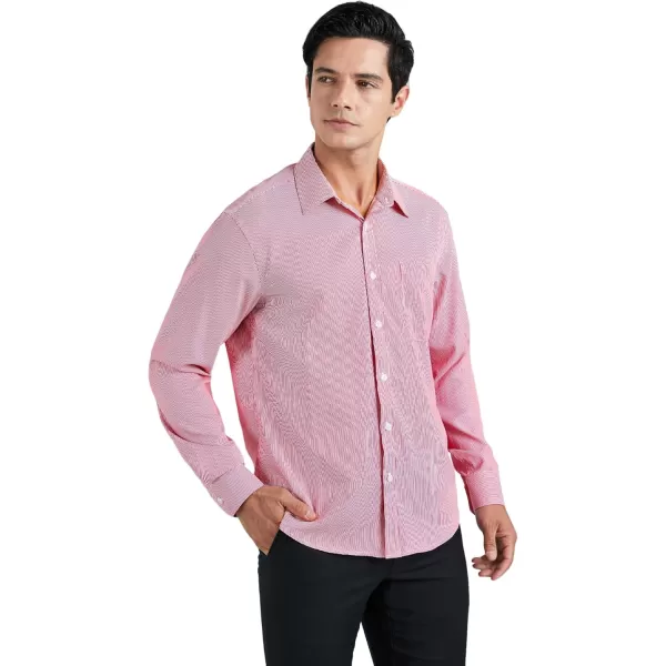 HISDERN Mens Casual Dress Shirts Plaid Button Down Shirt Long Sleeve Formal Business Gingham Shirt for Men