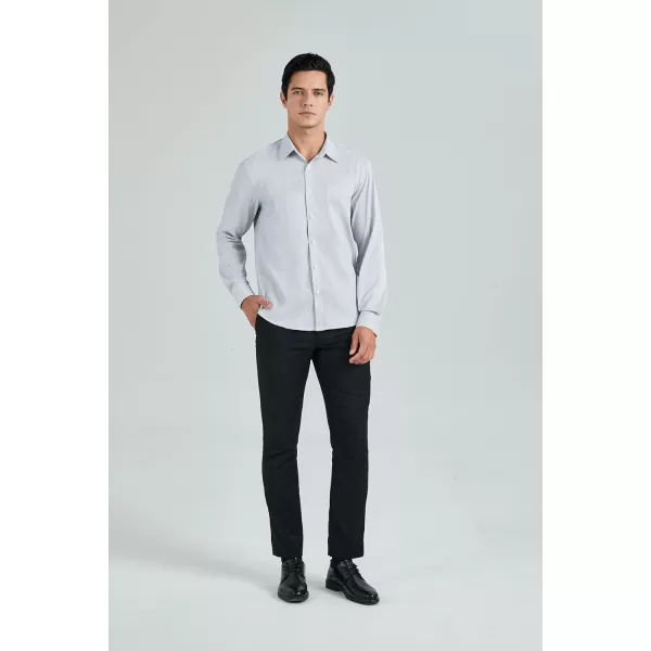 HISDERN Mens Casual Dress Shirts Plaid Button Down Shirt Long Sleeve Formal Business Gingham Shirt for Men