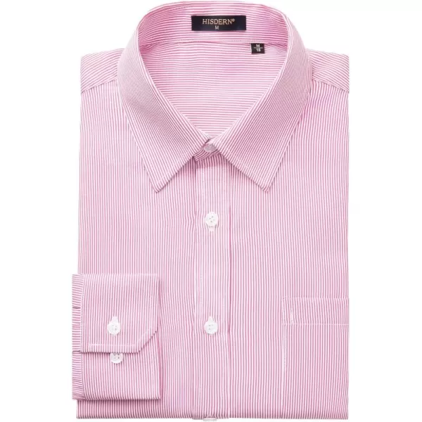 HISDERN Mens Casual Dress Shirts Plaid Button Down Shirt Long Sleeve Formal Business Gingham Shirt for Men