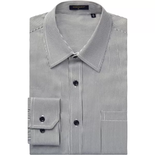 HISDERN Mens Casual Dress Shirts Plaid Button Down Shirt Long Sleeve Formal Business Gingham Shirt for Men