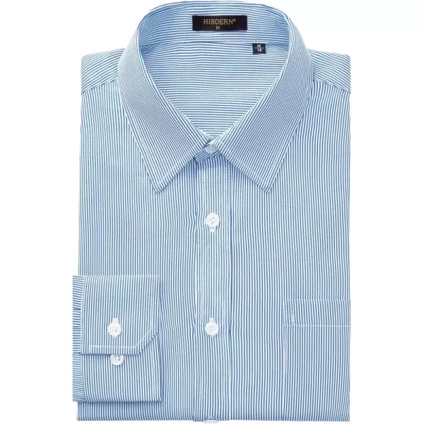 HISDERN Mens Casual Dress Shirts Plaid Button Down Shirt Long Sleeve Formal Business Gingham Shirt for Men