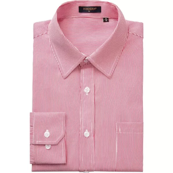 HISDERN Mens Casual Dress Shirts Plaid Button Down Shirt Long Sleeve Formal Business Gingham Shirt for Men